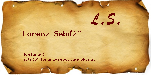 Lorenz Sebő névjegykártya